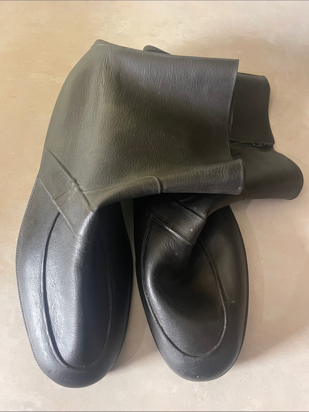 TOTES RUBBER BOOT OVERSHOE Large Galoshes Waterproof Zips